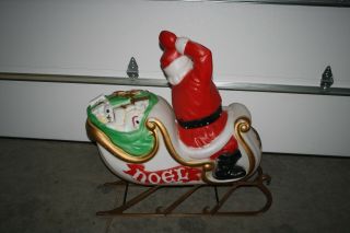 VTG Empire Santa in Sleigh Lighted Blow Mold Christmas Yard Decor 5