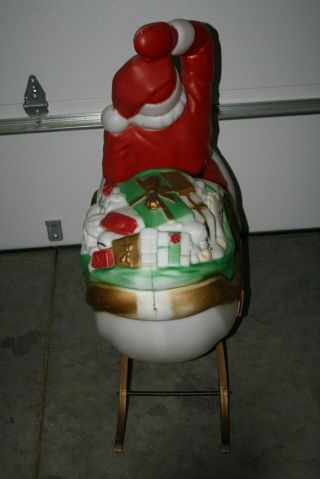 VTG Empire Santa in Sleigh Lighted Blow Mold Christmas Yard Decor 6