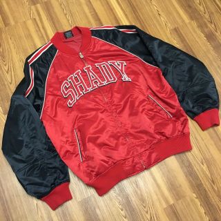 Shady Ltd Vtg Zip Nylon Jacket Mens Xl Eminem Slim Shady Rap Multi Red Black