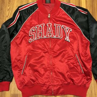 Shady LTD VTG Zip Nylon Jacket Mens XL Eminem Slim Shady Rap Multi Red Black 2
