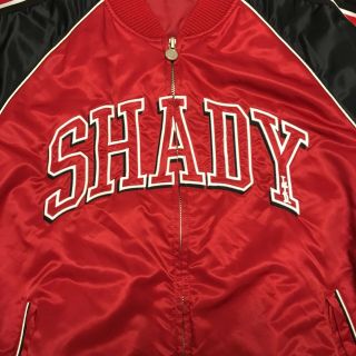 Shady LTD VTG Zip Nylon Jacket Mens XL Eminem Slim Shady Rap Multi Red Black 3