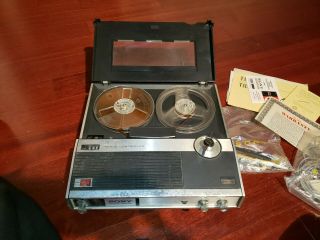 Vtg Sony Tapecorder Tc - 222 - A Microphone Reel To Reel Tape Recorder
