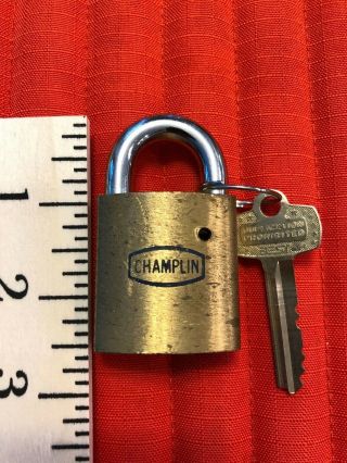 Vintage Best Brass Padlock Lock With Key Champlin