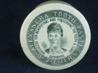 34534 Old Vintage Antique Printed Jar Pot Lid Chemist Tooth Paste Dr Ziemers