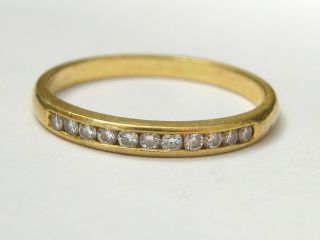 Vintage - 18ct Gold/Diamond Set Half Eternity Ring - circa 1950 ' s 2