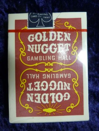 2 Vintage Red Black GOLDEN NUGGET Gambling Hall Playing CARD Decks CASINO 2