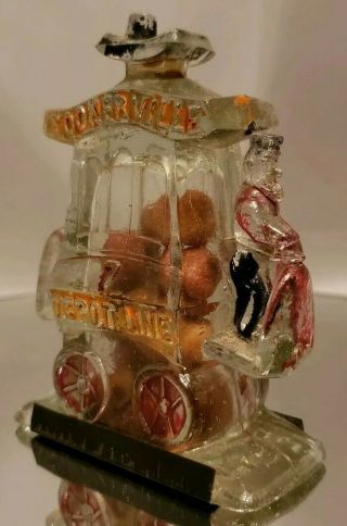 1922 Toonerville Trolley Fontaine Fox Glass Candy Container Antique