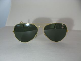Ray Ban Vintage Bausch & Lomb Aviator Sunglasses Gold 62mm B&l Rare G 15 Perfect