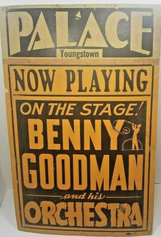 Vintage Benny Goodman & His Orchestra Performance Advertising Poster Youngstown