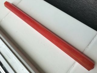Bakelite Rod Vintage Red Marbled Semi Translucent Made In Usa 380x22 Mm 205 Gr.