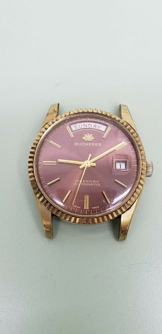 Bucherer Wristwatch Vintage Men Automatic With Date