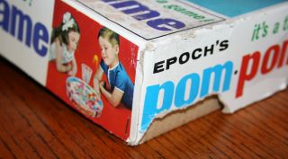 Vintage tin litho EPOCH ' s POM POM GAME - 100 Complete 1960 ' s Japan 4