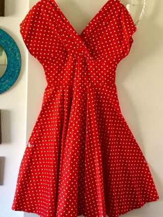 Vivien Of Holloway Size 18,  Grace Red White Spot Vintage 1950’s
