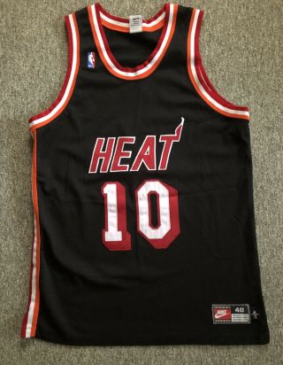 Nike Authentic Miami Heat Tim Hardaway Retro Vintage Og Black Jersey Rare Vtg