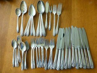 47 Piece Daffodil 1847 Rogers Bros Silverplate Flatware Service For 11,