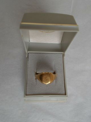 Vintage 18 Ct Solid Gold Signet Ring - 10 Grams - Ref831