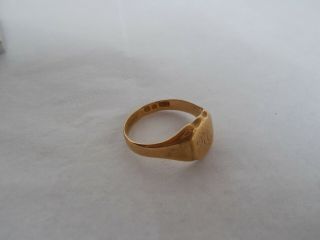 Vintage 18 ct Solid Gold Signet Ring - 10 Grams - REF831 3