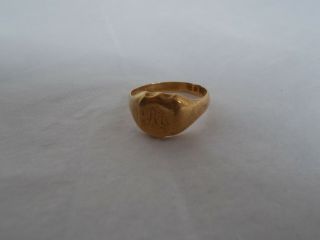 Vintage 18 ct Solid Gold Signet Ring - 10 Grams - REF831 5