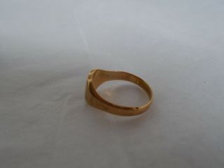 Vintage 18 ct Solid Gold Signet Ring - 10 Grams - REF831 6