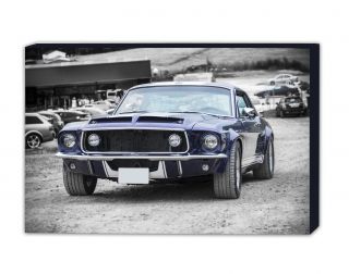 Ford Mustang Vintage Canvas Wall Art Framed Print.  Various Sizes