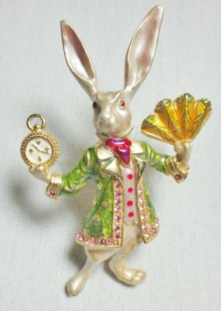 Kirks Folly Estate Jewelry - Alice In Wonderland - White Rabbit W/bonus Photo Locket