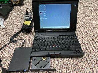 Ibm Thinkpad Type 2625 365ed Vintage With Lan Card And Floppy Drive.