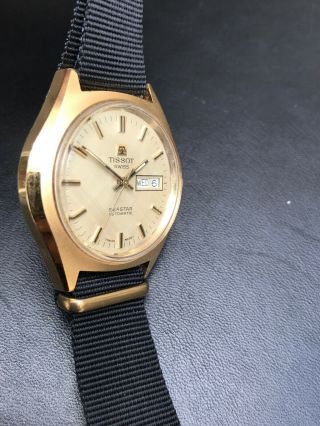 Men ' s Vintage Tissot SWISS MADE SEASTAR Automatic GOLD PLATED Watch Excl.  Cond. 4