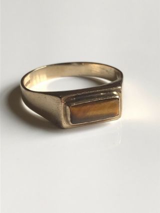 Vintage 9ct Gold Tigers Eye Ring