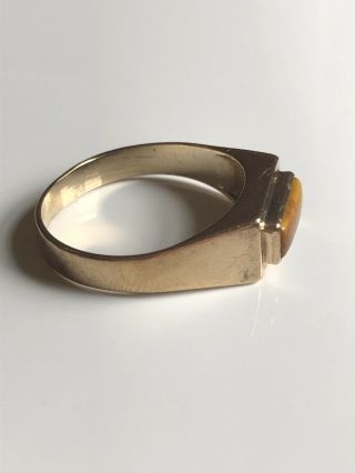Vintage 9ct Gold Tigers Eye Ring 2