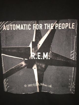 Vtg Rare 90s REM Shirt Automatic For The People Lee R.  E.  M.  Nirvana Soundgarden 3
