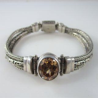 Byzantine Bracelet Vintage Signed Sterling Silver 25.  1g | 6.  5 "