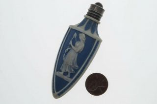Antique English Silver John Turner & Co Blue Jasperware Scent Bottle C1780