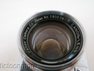 VINTAGE CANON CAMERA GROUPING E.  P CAMERA w/ CANON LENS 50mm f:1.  8 & CASE 7