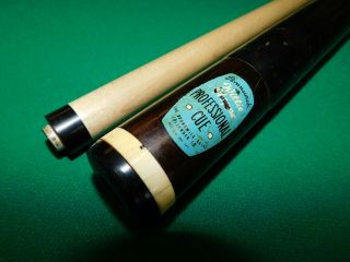Vintage Willie Hoppe Professional Pool Cue,  Possibly Brazilian Rosewood? Titlist 2