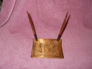 Vintage Authentic 1981 Olympia Beer Bronze Weighted Pen/paper Holder