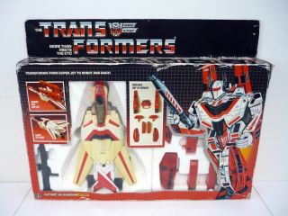 Transformers Jetfire G1 Vintage Action Figure Jet Complete W/clip & Box 1984