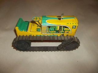 Vintage Marx Wind Up Tin Tractor 5