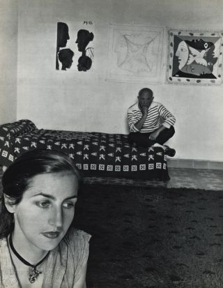 1955 Vintage Pablo Picasso & Wife Vallauris France Art By Robert Doisneau 16x20