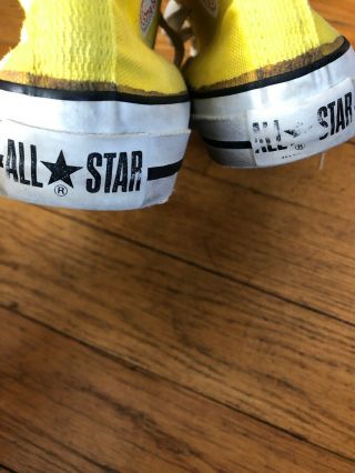 80s Vintage Converse Chuck Taylor All Star Hi Top Shoes Yellow Mens 6.  5 USA Made 3