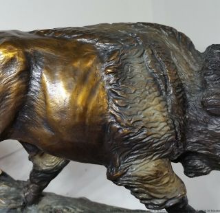 Christine Knapp Bronze Buffalo Bison Sculpture Vanishing Thunder Vintage wProv 6
