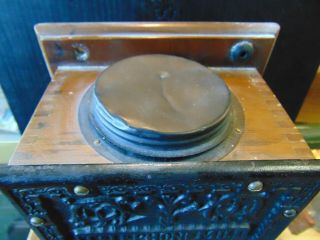 TELEPHONE COFFEE GRINDER Antique ARCADE Burr Mill WALL MOUNT Victorian CAST IRON 2