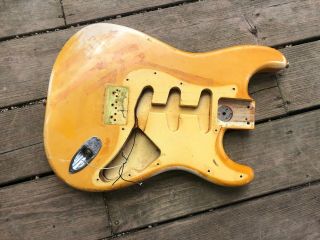 Vintage 1976 Fender Stratocaster Body Olympic White Hardtail Cbs Rare 3 Bolt