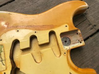 Vintage 1976 Fender Stratocaster Body Olympic White Hardtail CBS RARE 3 Bolt 3