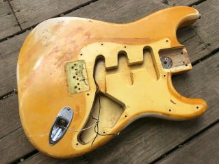 Vintage 1976 Fender Stratocaster Body Olympic White Hardtail CBS RARE 3 Bolt 4