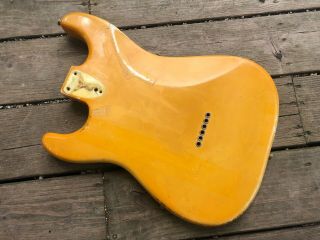 Vintage 1976 Fender Stratocaster Body Olympic White Hardtail CBS RARE 3 Bolt 8