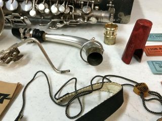 1925 H N White King Alto Saxophone SATIN SILVER RARE 10
