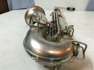 1925 H N White King Alto Saxophone SATIN SILVER RARE 5