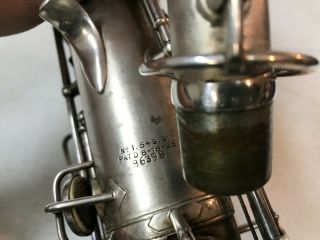 1925 H N White King Alto Saxophone SATIN SILVER RARE 8