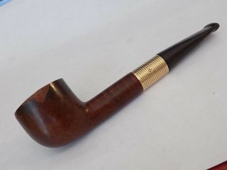 Vintage Ad Alfred Dunhill Estate Smoking Pipe With Large H/m Ad 9k Gold Ferrule