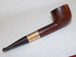 VINTAGE AD ALFRED DUNHILL ESTATE SMOKING PIPE WITH LARGE H/M AD 9K GOLD FERRULE 5